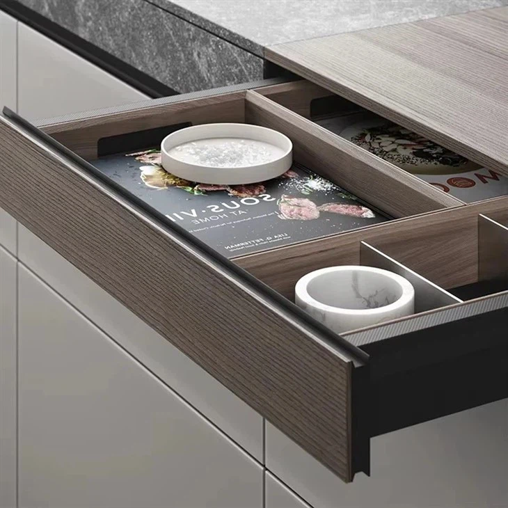 Gray Lacquer Kitchen Cabinets factory