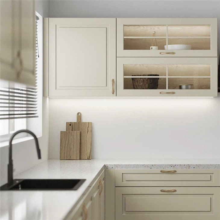 White Wood Grain Kitchen Cabinets price